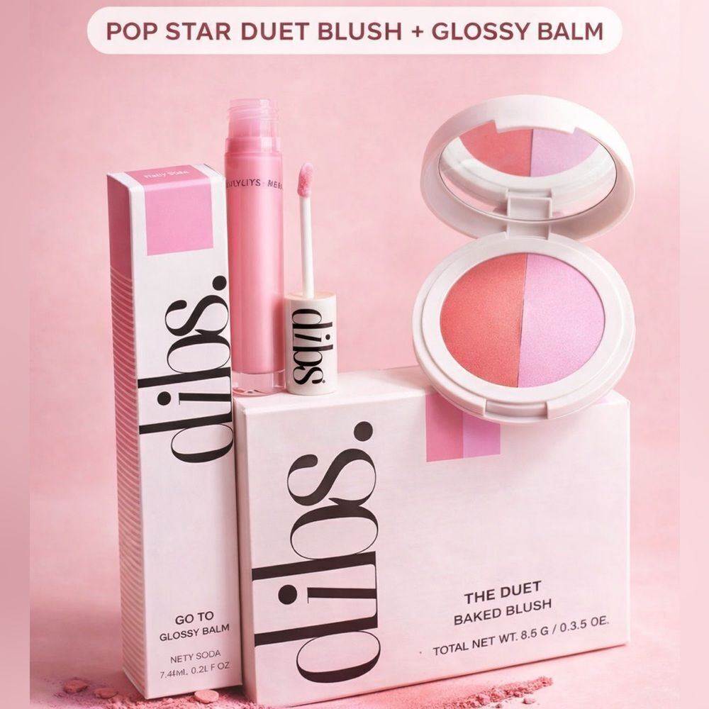 DIBS Pop Star Duet Baked Blush + Go To Glossy Balm Italian Soda NEW